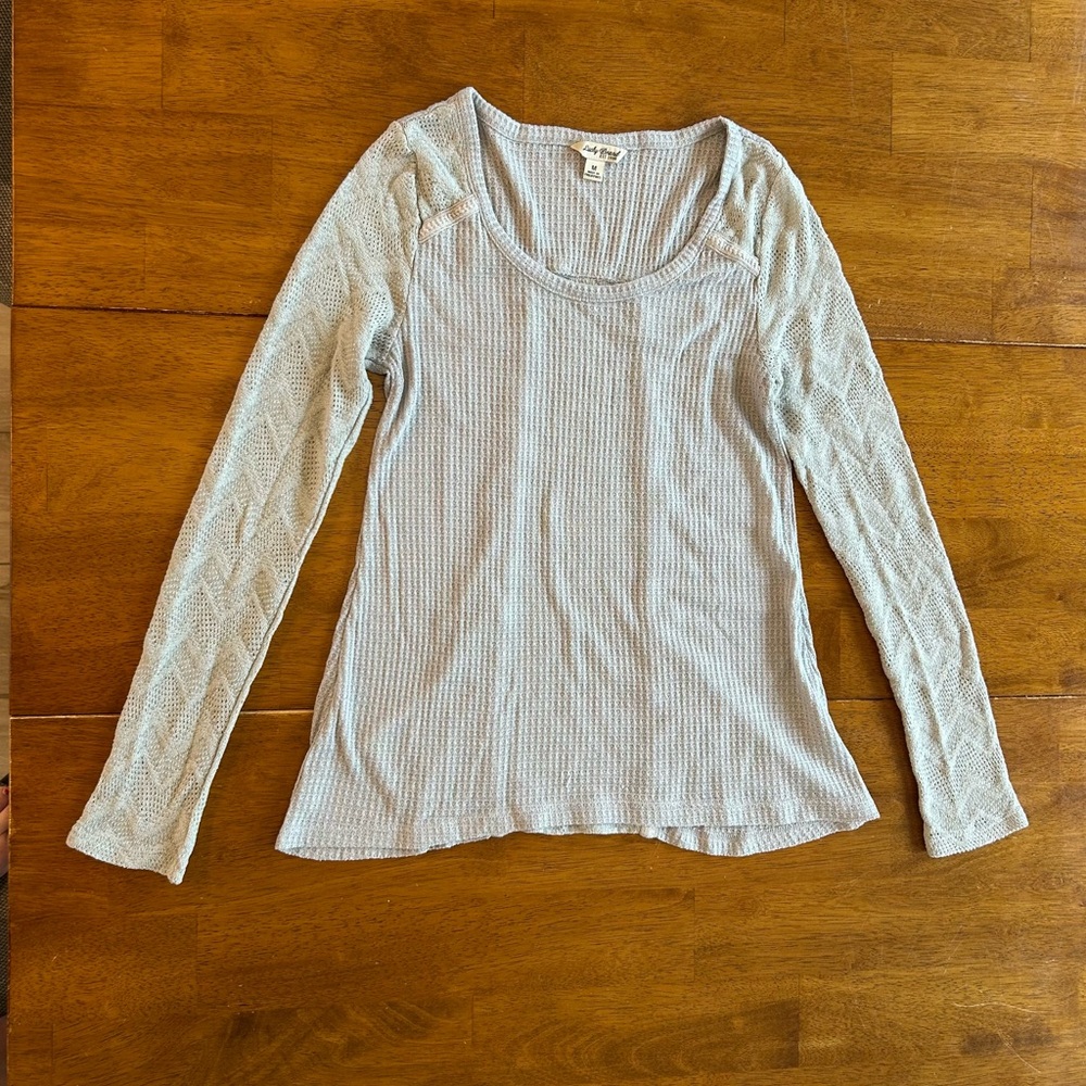 Lucky brand textured lacy long sleeve